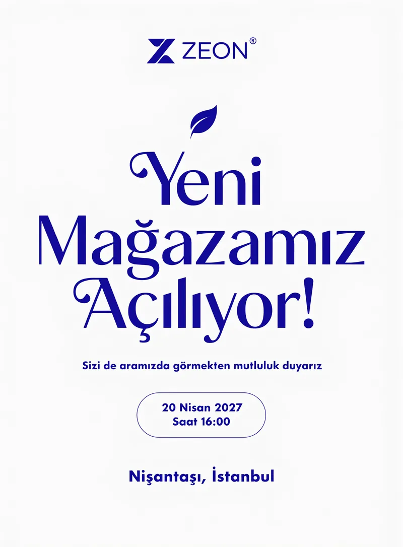 Mavi beyaz kurumsal açılış davetiyesi