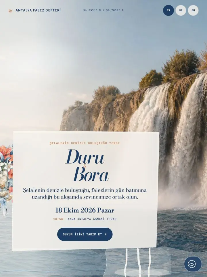 Antalya Çağlayanı düğün sitesi şablonu