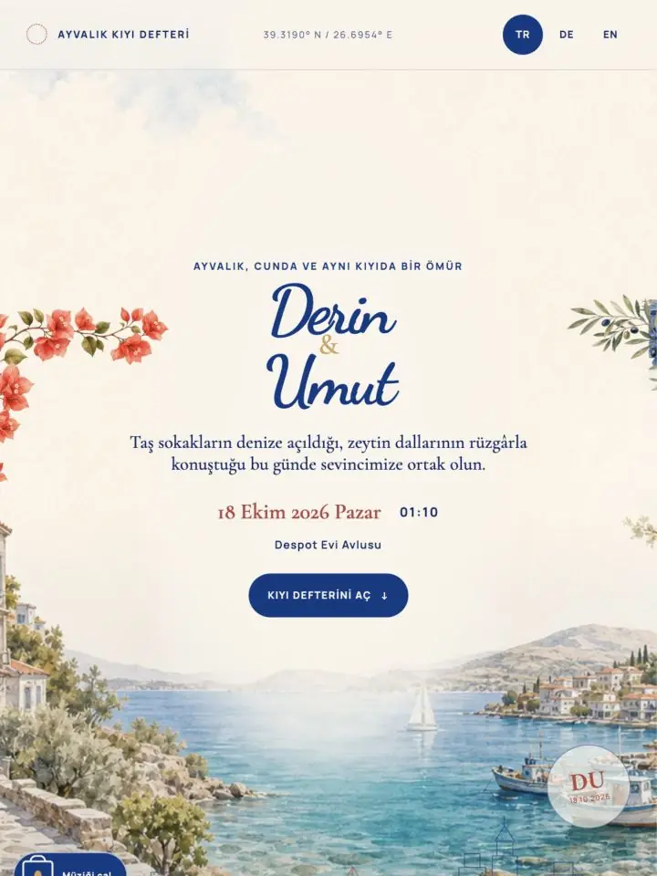 Ayvalık düğün sitesi şablonu