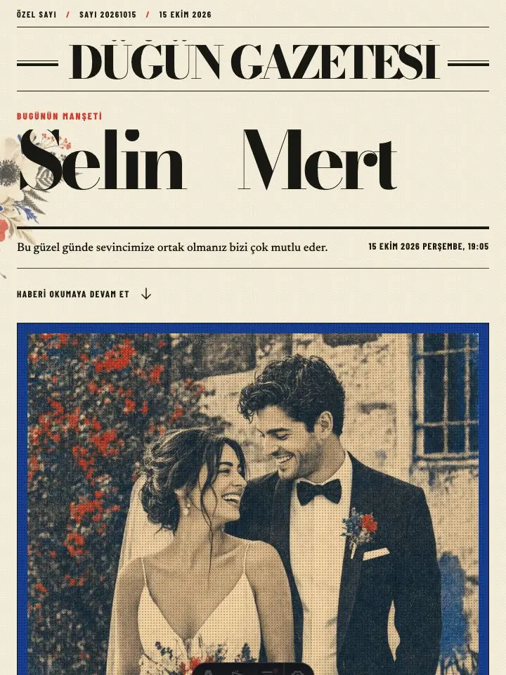 Düğün Gazetesi düğün sitesi şablonu
