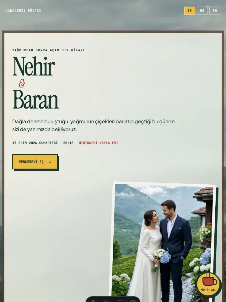 Karadeniz Rüyası düğün sitesi şablonu
