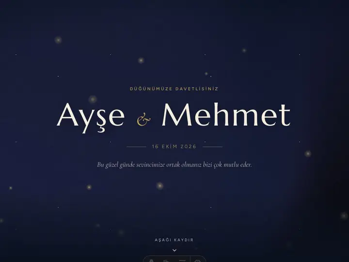 Gece Bahçesi düğün sitesi şablonu