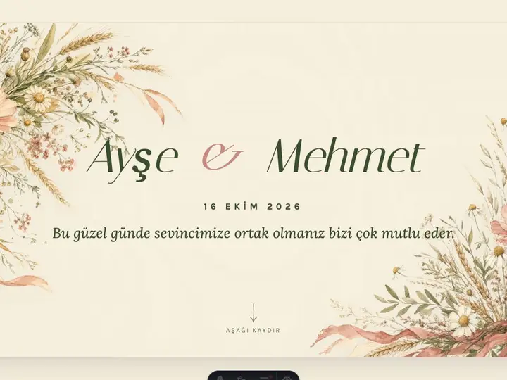 Kır Çiçeği düğün sitesi şablonu